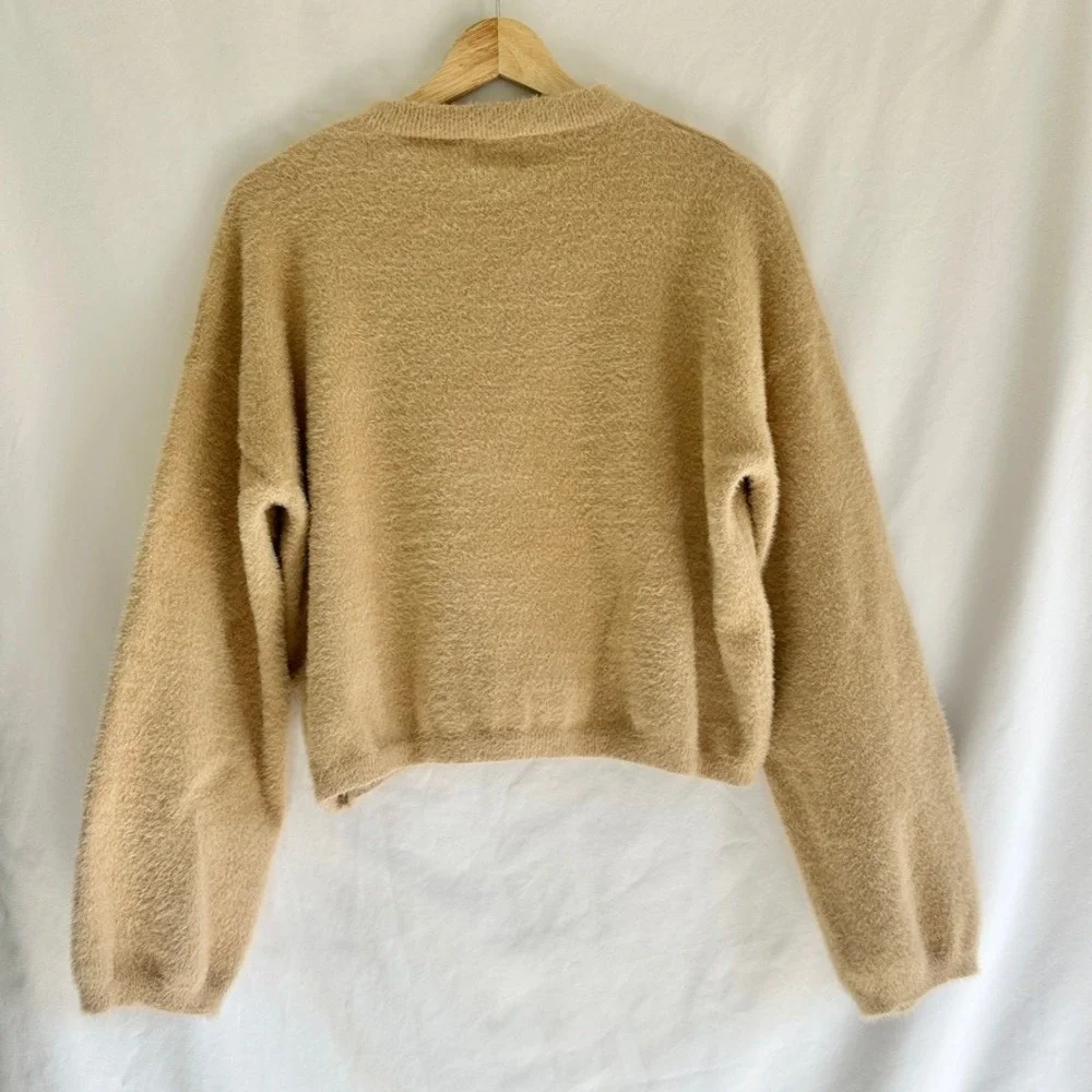 Princess‎ Polly Fuzzy Knit Cropped Sweater - Cozy Pullover Jumper Top Womens